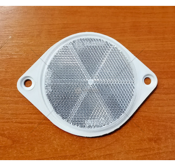 Odrazka kulatá s úchytem bílá WAS 517/B