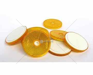 Odrazka oranžová kulatá 60mm s otvorem, samolepící 26108101_A