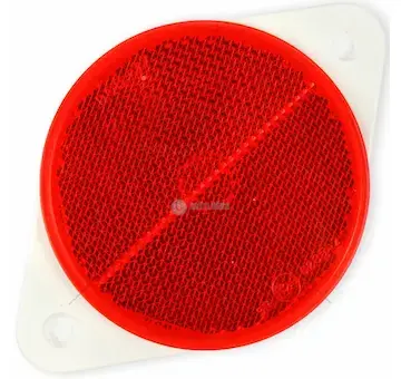Odrazové sklo červené, pr. 85 mm - 2 otvory | 97-7383