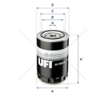 Oil Filter 829 700 - 20 (127) 2.0 3/4-16 UNF Ufi
