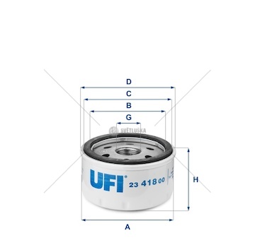 Olejový filter - kovovy nízké WUFI 23.418.00