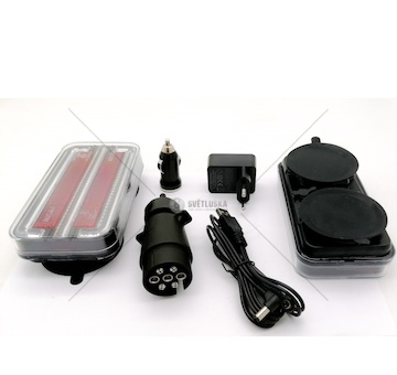 Osvětlení přívěsu bezdrátové magnetické 18-LED 12/24V  - SADA 2ks