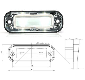 Osvětlení spz horní 12v/36v 2xled kabel 0,24m 0262646_A