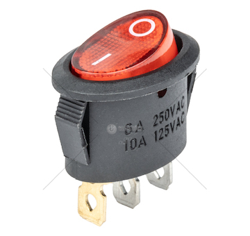 Oválný spínač 12/230V (s červeným světlem) BU01