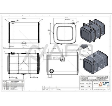 Palivová nádrž DAF 340L 960x670x620 901583