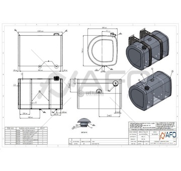 Palivová nádrž Volvo 400L 1030x710x690 900132