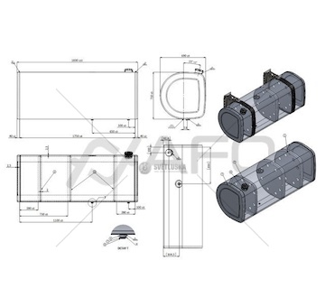Palivová nádrž Volvo 730L 1830x710x690 900237