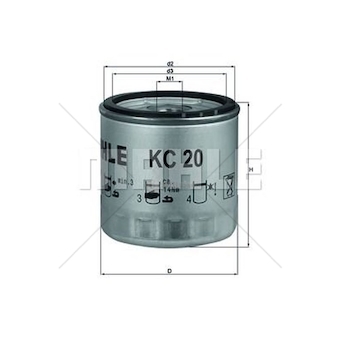 Palivový filtr MAHLE KC 20