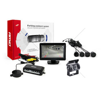 Parkovací asistent 4 senzory černé TFT01 4,3 `s kamerou night vision CAM-501-IR