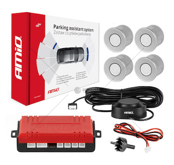 Parkovací asistent Buzzer 4 senzory stříbrné