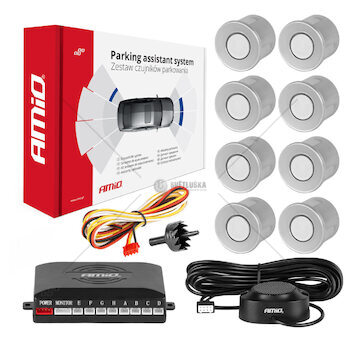 Parkovací asistent Buzzer 8 senzorů stříbrných