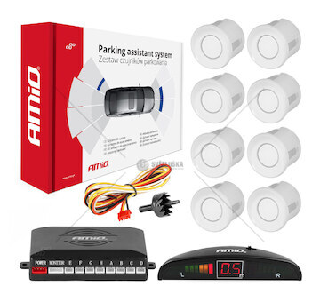 Parkovací asistent LED 8 senzorů bílých