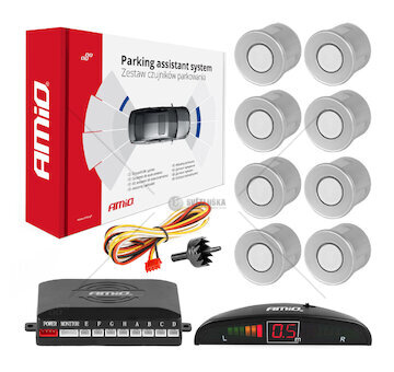 Parkovací asistent LED 8 senzorů stříbrných