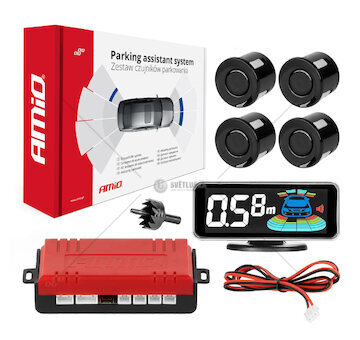 Parkovací asistent LED-GRAF 3D 4-senzorový černý