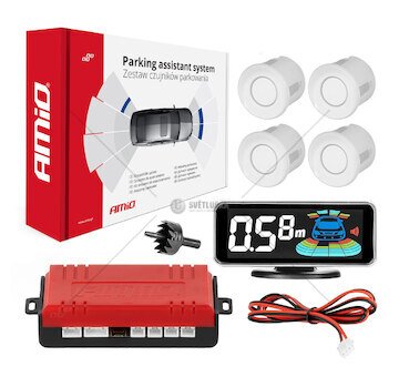 Parkovací asistent LED-GRAF 3D 4 senzorů bílých