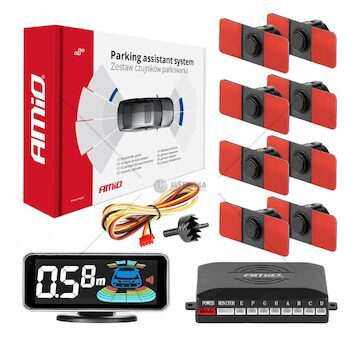 Parkovací asistent LED-GRAF 3D 8 senzorů černá vnitřní 16,5mm