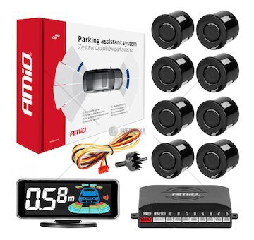 Parkovací asistent LED-GRAF 3D 8 senzorů černé