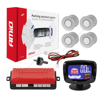 Parkovací asistent LED-GRAF 4 senzory stříbrné