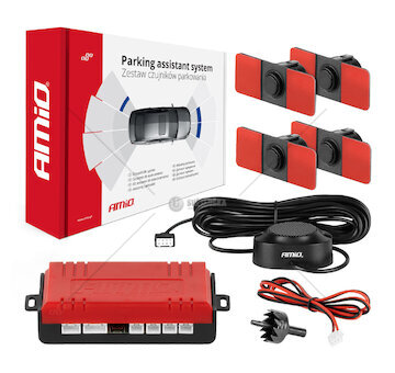 Parkovací asistent se zvukovým signalizátorem/bzučák 4-senzorové černé vnitřní 16,5mm AMiO-02253