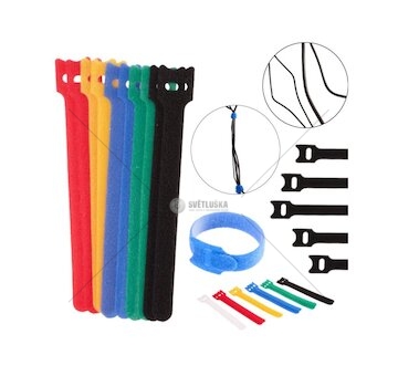 Pásek na suchý zip, organizér kabelů 150x12mm, 12ks GEKO