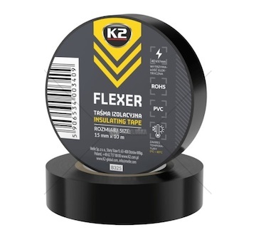 Páska izolační černá 15mm x 10m k2 flexer 0876823_A