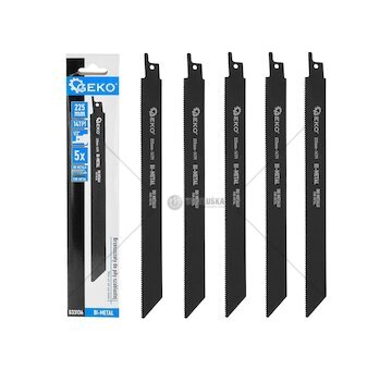 Pilové plátky do ocasky na kov 225 mm, 14 TPI, bimetal, sada 5 ks - GEKO