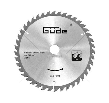 Pilový kotouč 165 x 2.6 x 20 mm 48z Güde