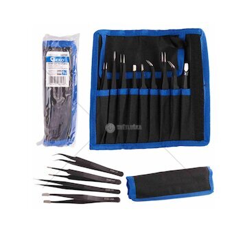 Pinzety antistatické, sada 9 ks - GEKO