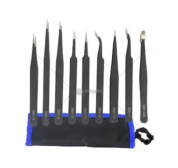 Pinzety v pouzdře, sada 9ks MAR-POL