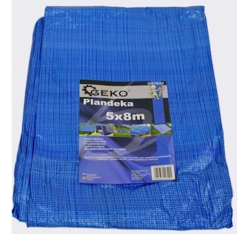 Plachta krycí 5x8m s kovovými oky, 60g/m2, modrá PL58_A