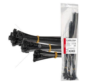 Plastové stahovací pásky, sada 60 ks AMiO-04315