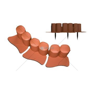 Plastový obrubník - palisáda 3,02m, 100mm PALISADE (Barva: Hnědá)