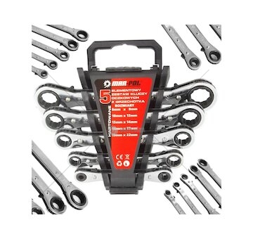 Ploché ráčnové klíče 5ks 6-22mm MAR-POL