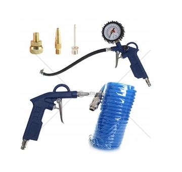 Pneumatická pistole sada manometr hadice kompresor 6 prvků