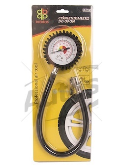 Pneuměřič analogový 12bar/40cm s hadičkou pro nákladní vozidla 0180694_A