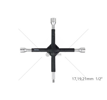 Pogumovaný křížový klíč 17-19-21mm 1/2” AMiO-02402