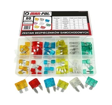Pojistky automobilové (standart, mini), sada 80ks MAR-POL