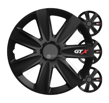Poklice GTX 16” černý karbon sada 4ks COLOR BOX