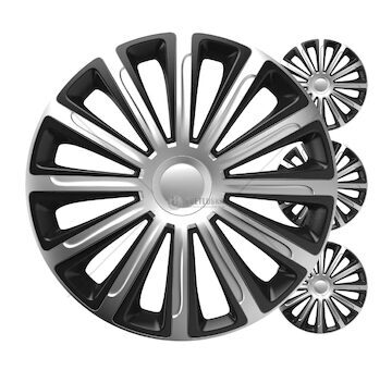 Poklice Trend 14” černo – stříbrná sada 4ks COLOR BOX