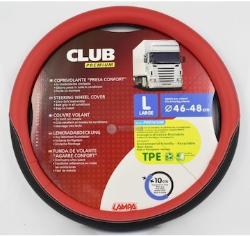 POKROWIEC NA KIEROWNICE CLUB-RED-TIR L  LAM98911