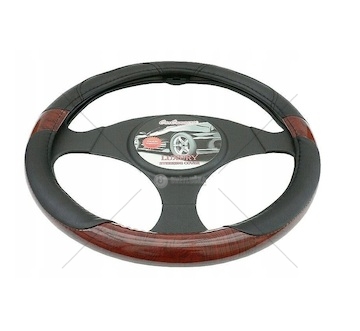 Potah na volant 37-39cm černá/dřevo