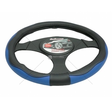 Potah na volant 37-39cm černo/modrá