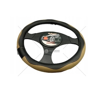 Potah na volant 39-41cm černo/béžová
