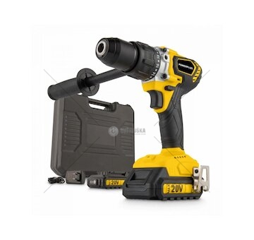 POWX00530 Aku šroubovák / vrtačka s příklepem bezuhlíková 20V, 120Nm, 2BAT, POWERPLUS