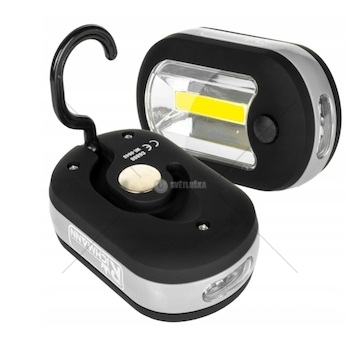 Pracovní lampa COB + 3x LED magnetická a háček - GMP