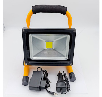 Pracovní lampa LED AKU 12/230V, 20W s držákem a podstavcem