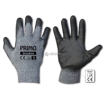 Pracovní rukavice PRIMO, bavlna–latex – BRADAS (Velikost: 9