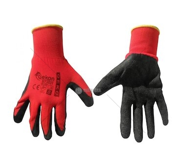 Pracovní rukavice velikost 8", červeno-černé GEKO