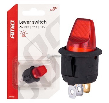 Přepínač s červeným podsvícením 20A 12V AMiO-04438