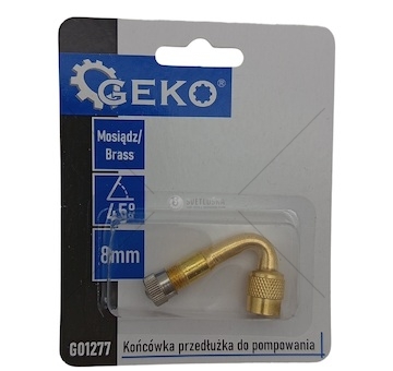Prodloužení ventilku pro huštění pneu 45°, 8mm, mosaz GEKO